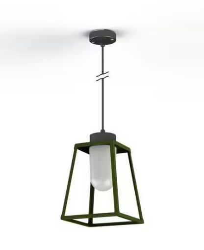 Lampiok Model 4 Large Frosted Glass Lantern with minimalist lines style frame