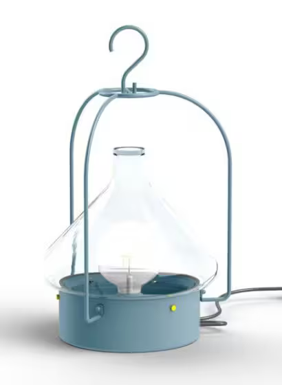 La Hutte Model 2 Portable Pendant with Primitive Hut shape & Transparent Blown Glass