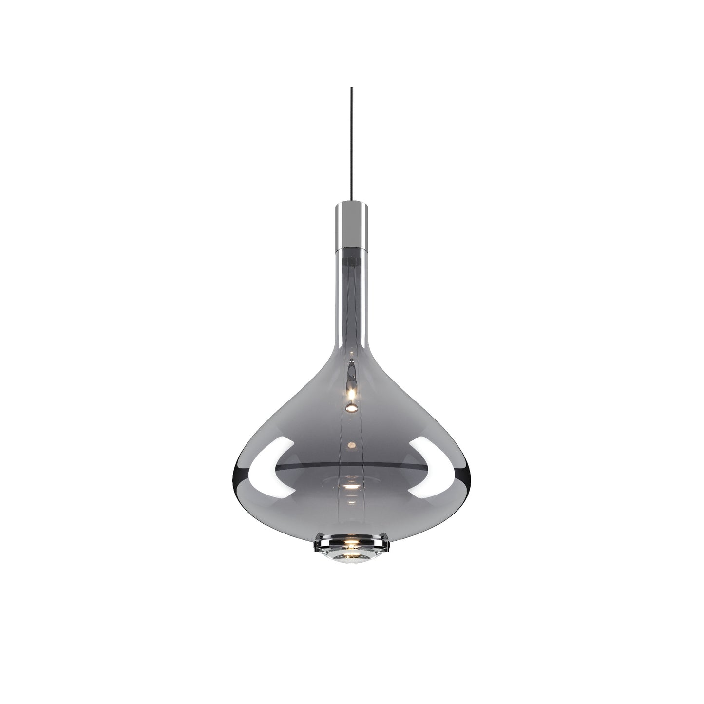 Sky Fall Large Metal Frame LED Pendant with Blown Glass Diffuser