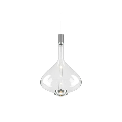 Sky Fall Large Metal Frame LED Pendant with Blown Glass Diffuser