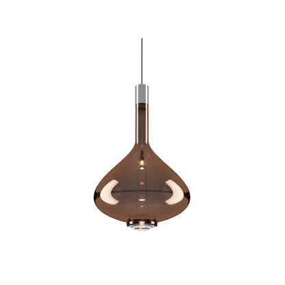 Sky Fall Large Metal Frame LED Pendant with Blown Glass Diffuser
