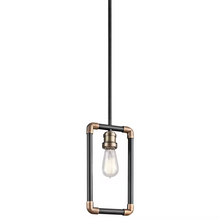 Imahn 1-Light Mini Pendant Black & Natural Brass