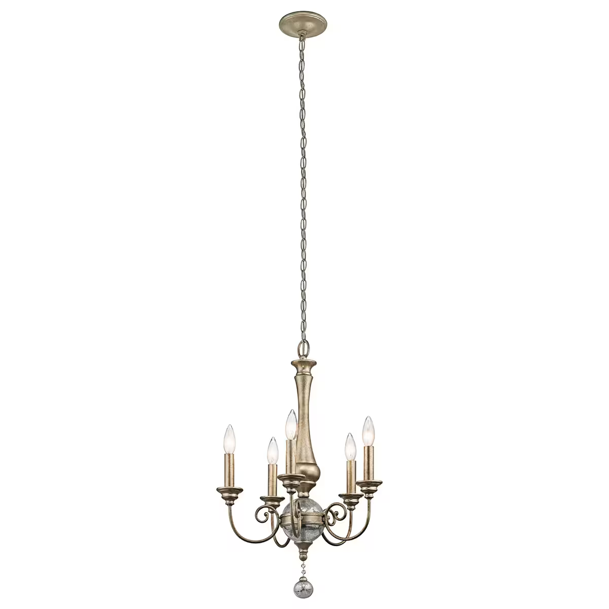 Rosalie 5-Light Mini Chandelier Sterling Gold