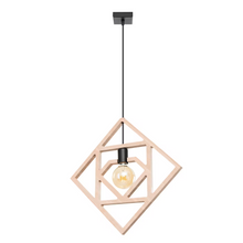Caro Pendant in Natural Wood and Black