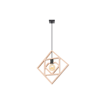 Caro Pendant in Natural Wood and Black