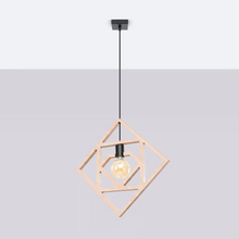Caro Pendant in Natural Wood and Black