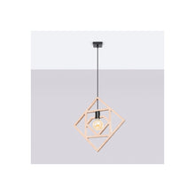 Caro Pendant in Natural Wood and Black