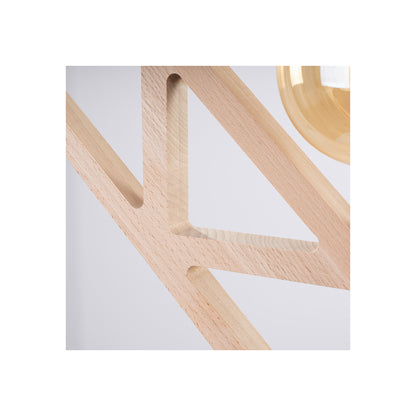 Caro Pendant in Natural Wood and Black