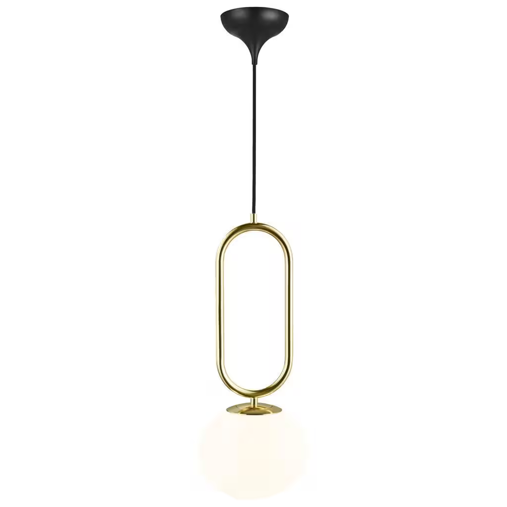 Shapes 27 1-Light Pendant Black & Brass
