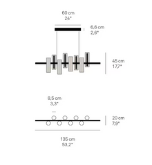 Black Note Keys LED Pendant