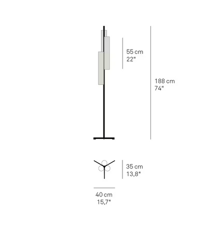 Black Note Triplet LED Floor Lamp
