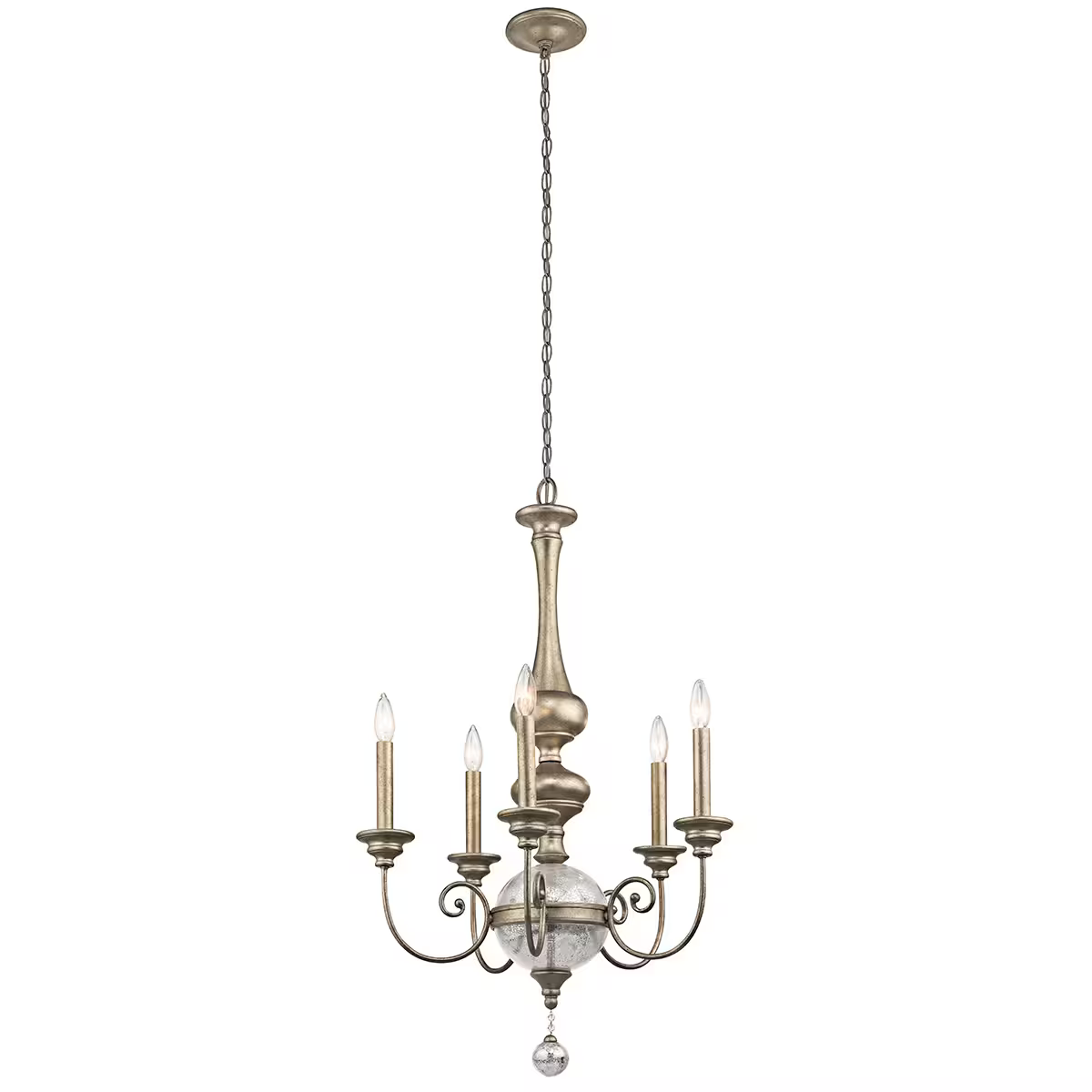 Rosalie 5-Light Chandelier Sterling Gold