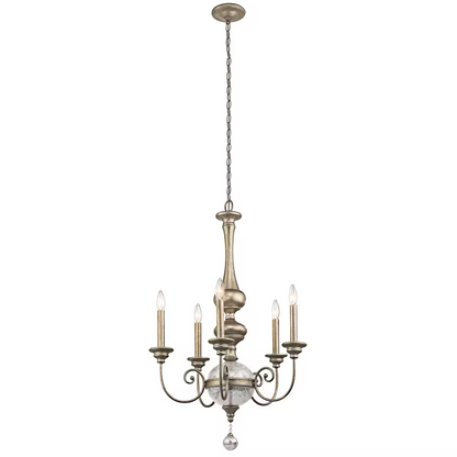 Rosalie 5-Light Chandelier Sterling Gold