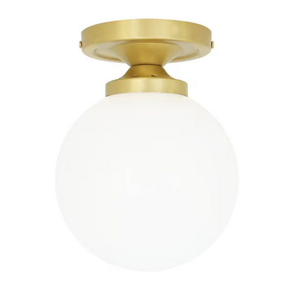 Yaounde 14cm Opal Globe Flush Ceiling Light