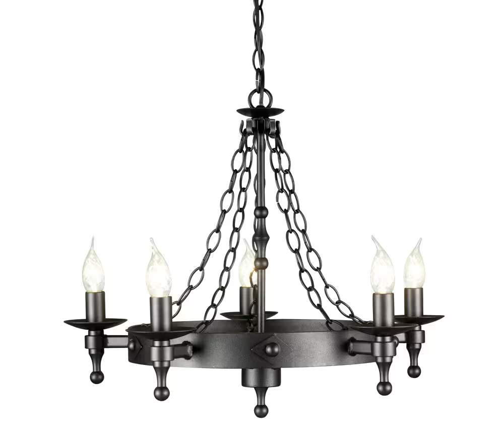 Warwick 5-Light Chandelier Graphite Black
