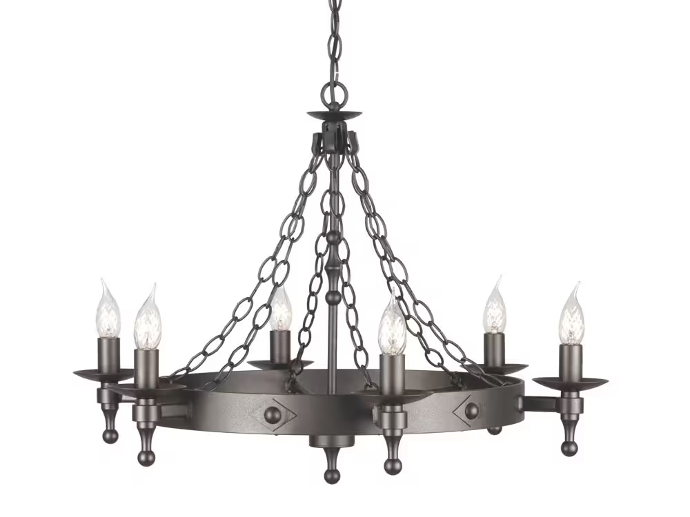 Warwick 6-Light Chandelier Graphite Black