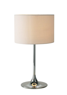 Delta Table Lamp Chrome with Ivory Woven Shade