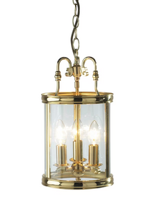 Lambeth Circular Hall Dual Mount Lantern with Curved Glass Panels