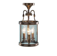 Lambeth Circular Hall Dual Mount Lantern with Curved Glass Panels