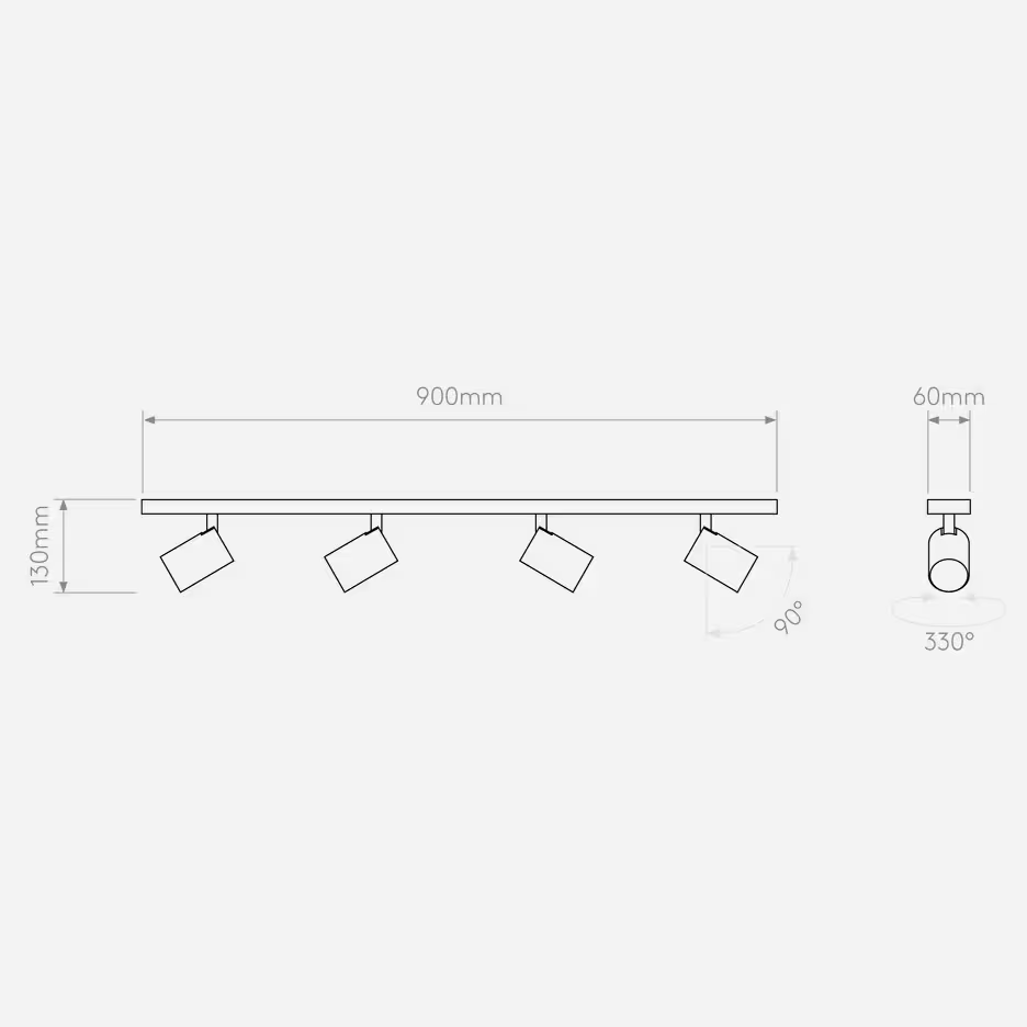Ascoli Four Bar Ceiling Spotlight