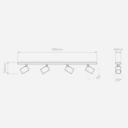 Ascoli Four Bar Ceiling Spotlight