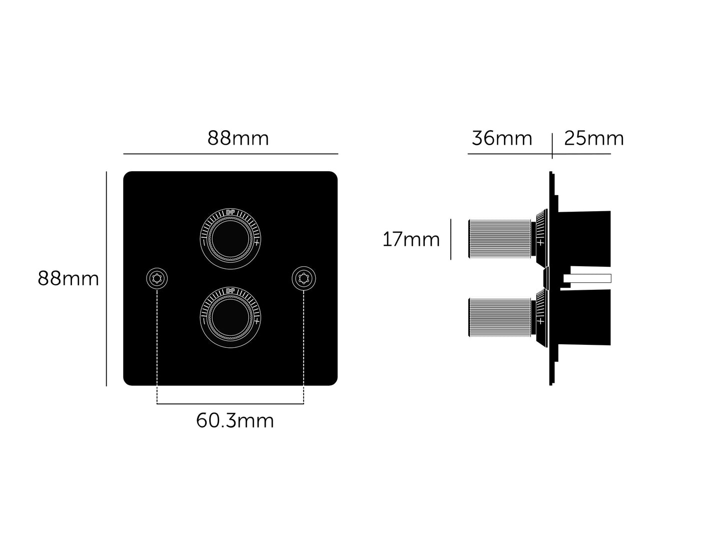 Buster and Punch 120W Two-Gang Rotary Dimmer