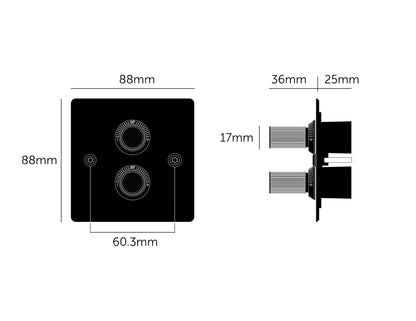 Buster and Punch 120W Two-Gang Rotary Dimmer