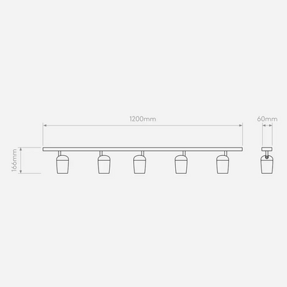 Koto Five Bar Ceiling Light
