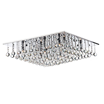 Abacus Eight-Light Crystal Flush Mount
