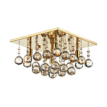 Abacus 4-Light Square Crystal Flush Mount