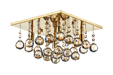 Abacus 4-Light Square Crystal Flush Mount