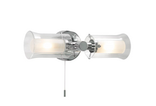 Elba Double Chrome Wall Light with Frosted Glass Shade IP44