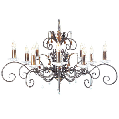 Amarilli 10-Light Chandelier with Clear Glass Drops