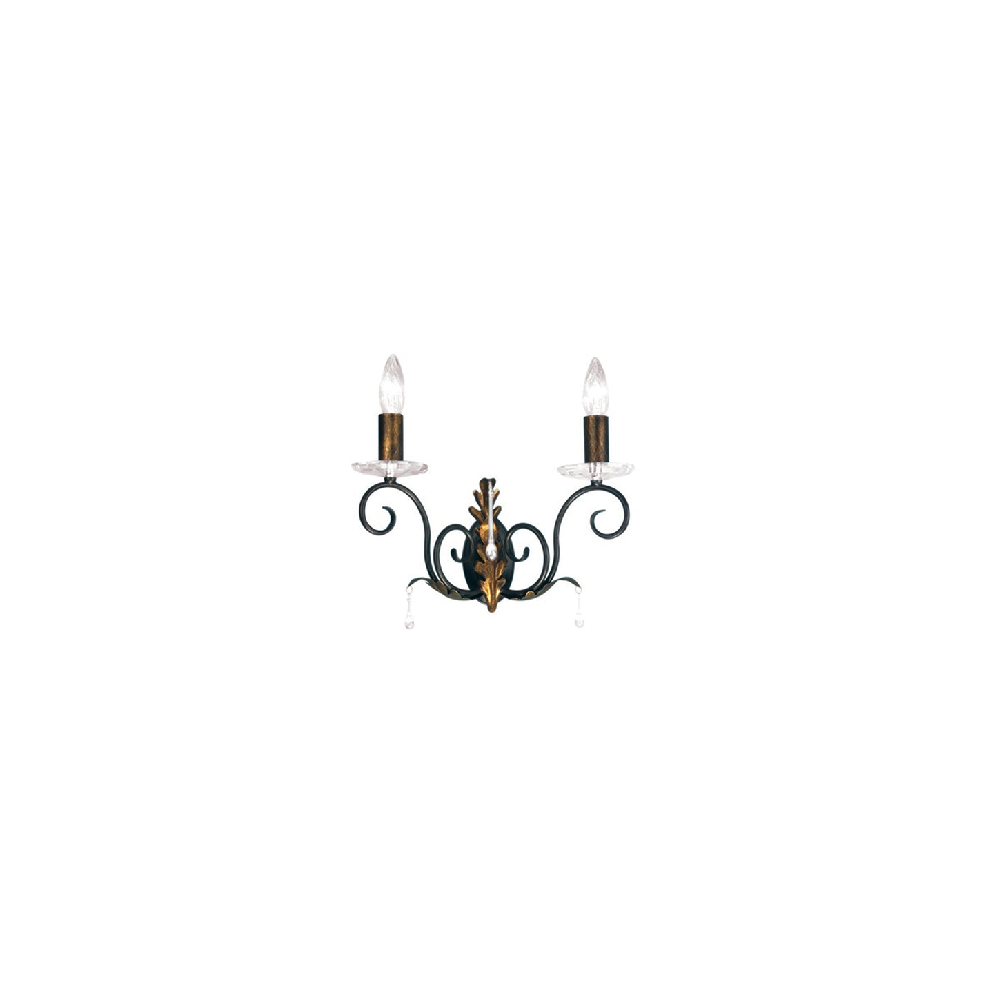 Amarilli 2-Light Wall Bracket with Clear Glass Drops