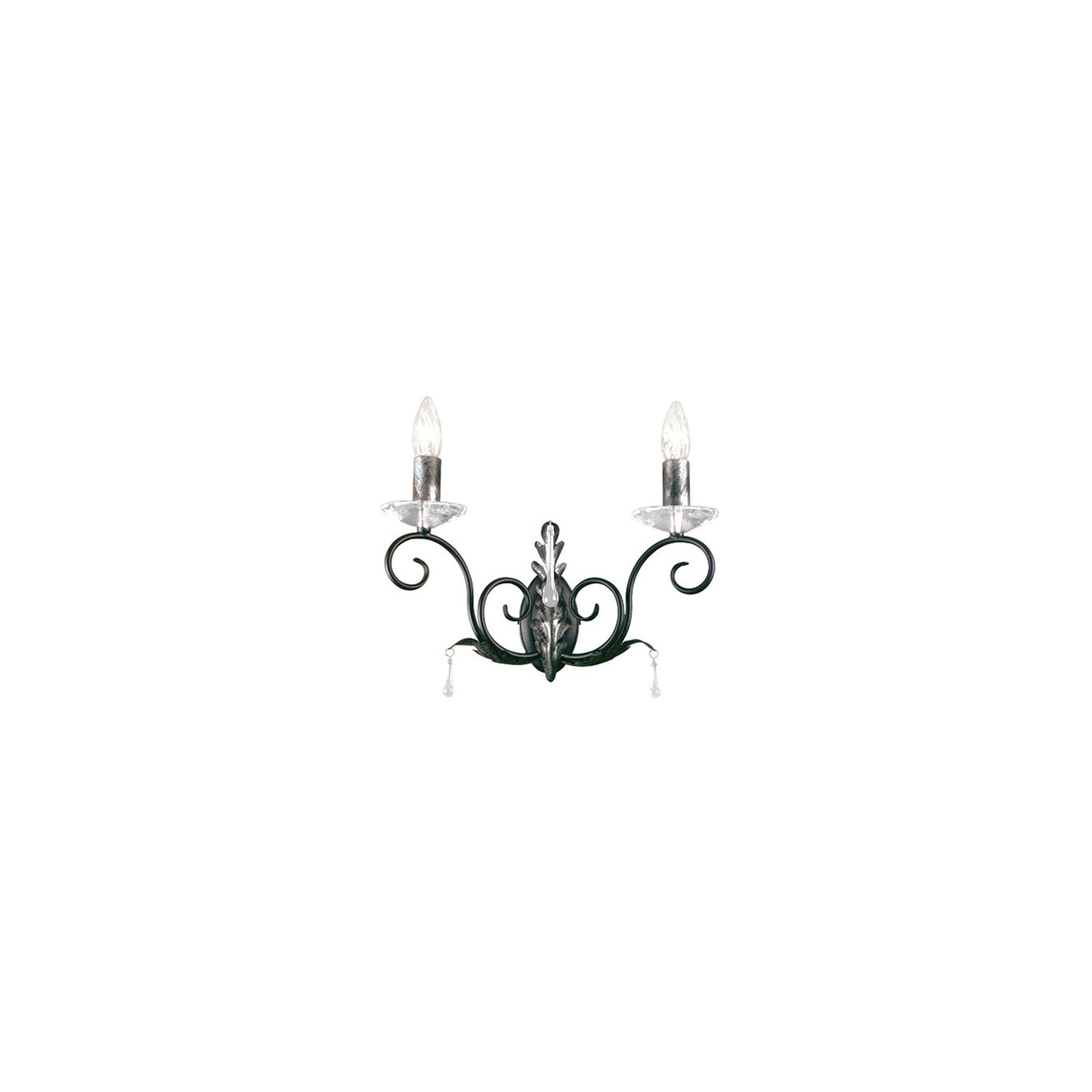 Amarilli 2-Light Wall Bracket with Clear Glass Drops