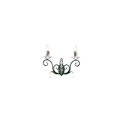 Amarilli 2-Light Wall Bracket with Clear Glass Drops