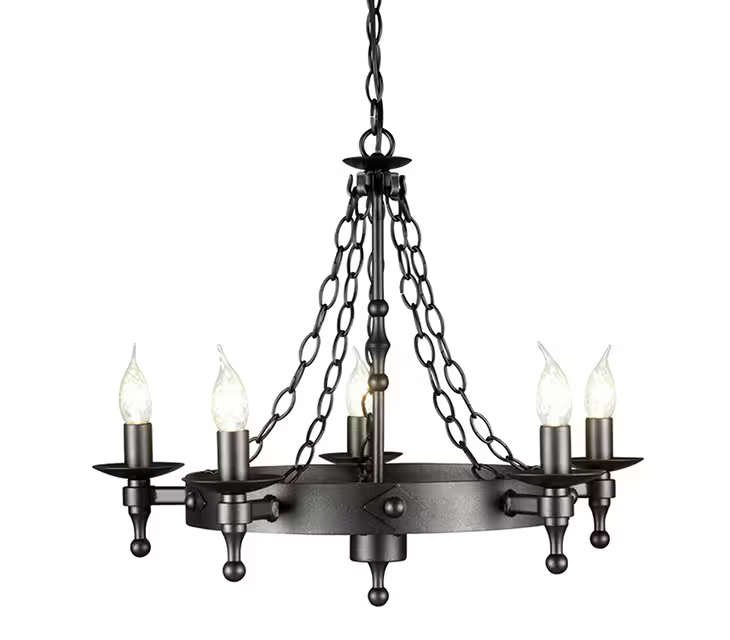 Warwick 5-Light Chandelier Graphite Black
