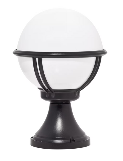 Boreal Model 6 Opal Glass Bollard with Cast Aluminium