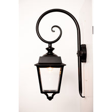 Place des Vosges 1 Evolution Model 5 Clear Glass Swan Neck E27 Wall Bracket with Four-Sided Lantern
