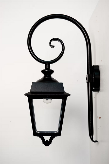 Place des Vosges 1 Evolution Model 5 Clear Glass Swan Neck E27 Wall Bracket