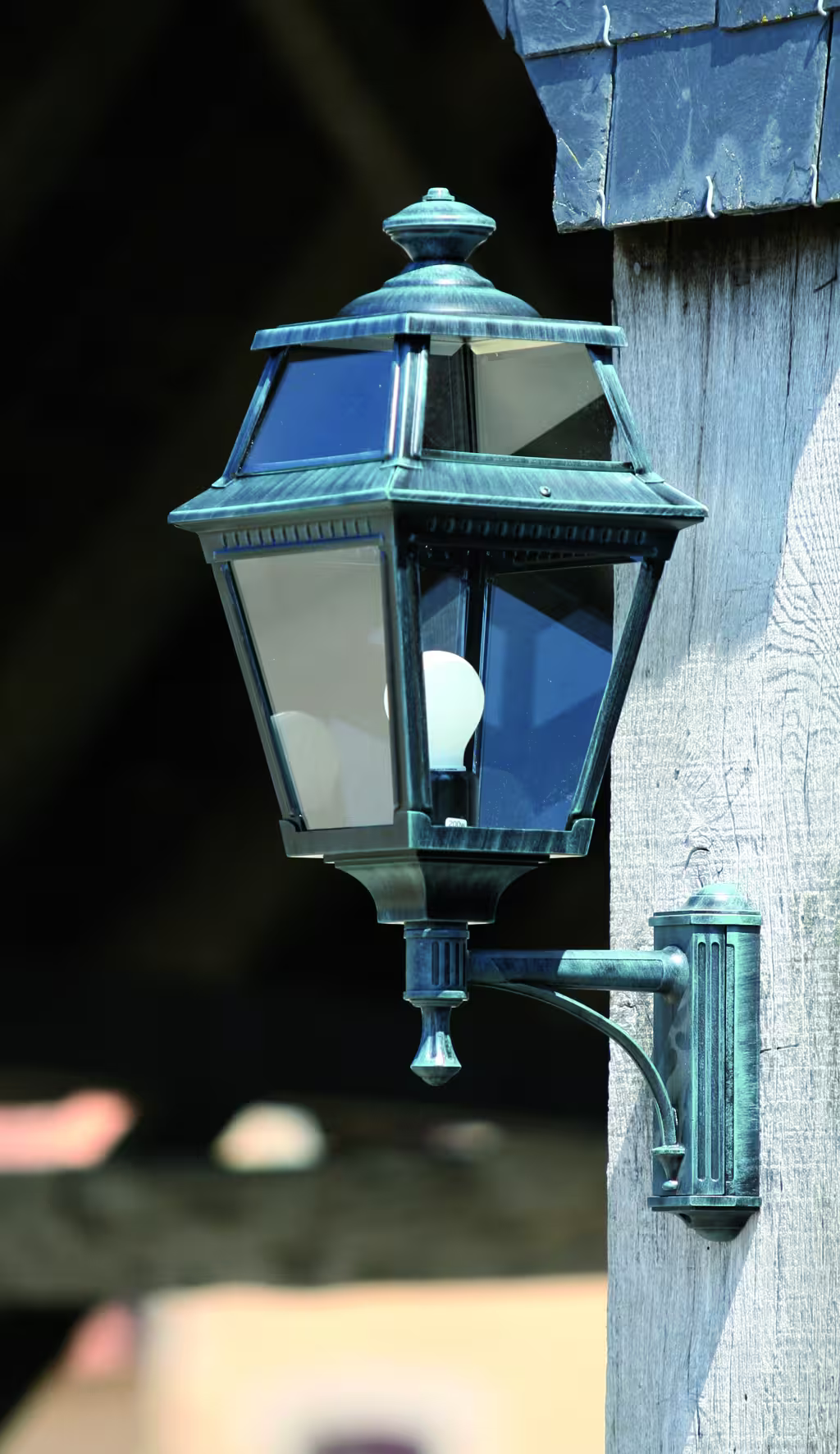 Place Des Vosges 2 Clear Glass Upwards Wall Bracket with Four-Sided Lantern