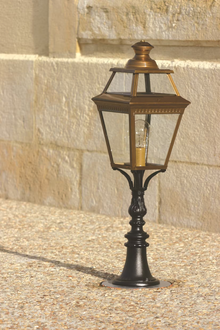 Place Des Vosges 3 Large Clear Glass Padestal with Four-Sided Lantern