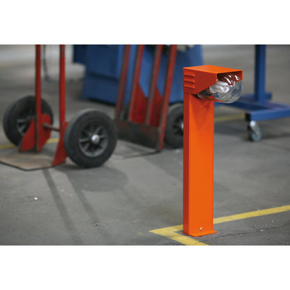 RP195 Large Clear Glass Bollard with Folded Metal Head