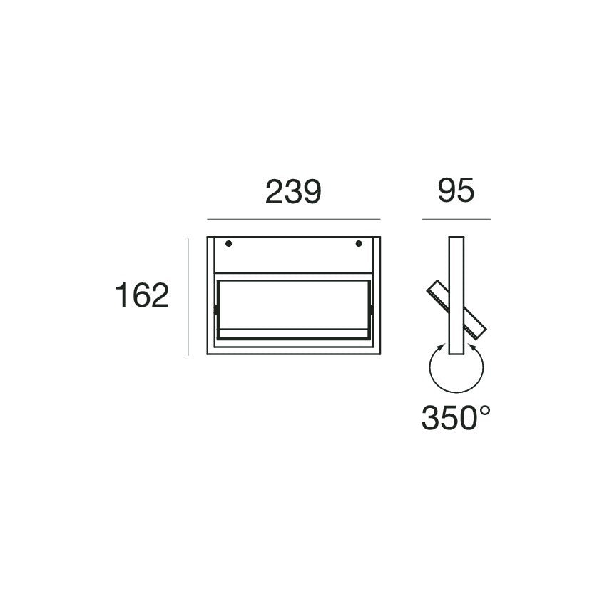 Tablet Mono Emission L24cm Wall Light