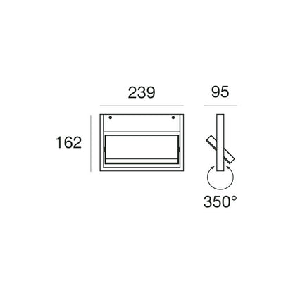 Tablet Mono Emission L24cm Wall Light