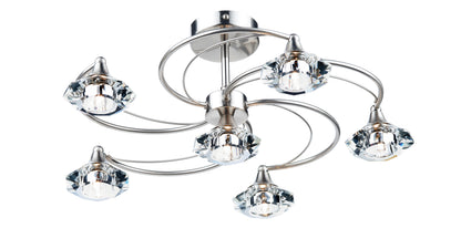 Dar Luther 6-Light Semi-Flush Ceiling Light