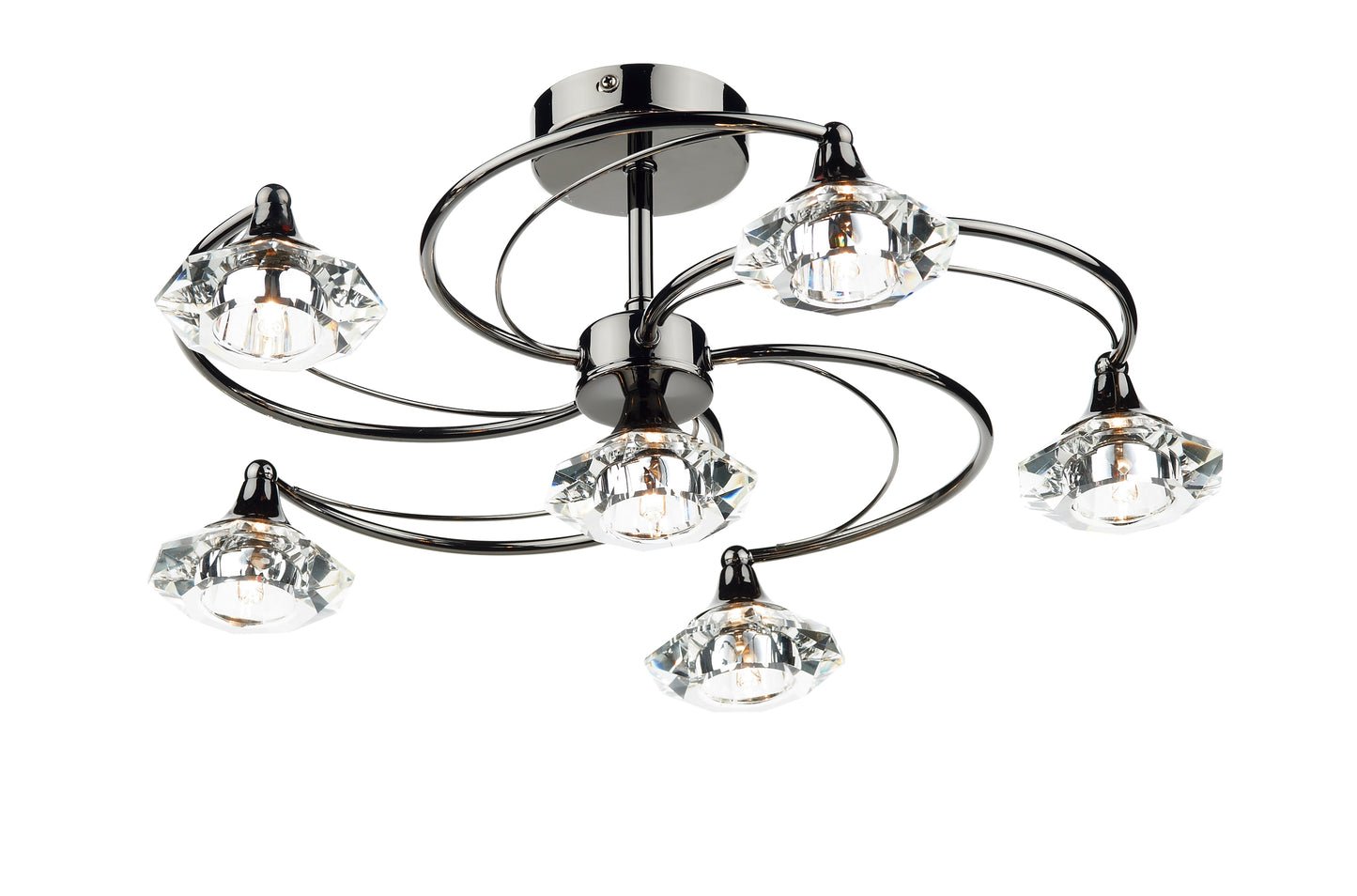 Dar Luther 6-Light Semi-Flush Ceiling Light