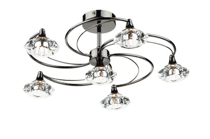 Dar Luther 6-Light Semi-Flush Ceiling Light