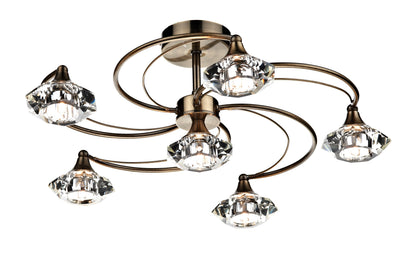 Dar Luther 6-Light Semi-Flush Ceiling Light