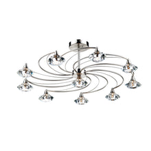Luther 10-Light Flush Mount with Crystal Glass Shade